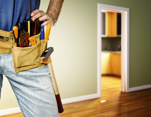 Man making home renovations