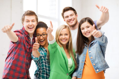 A group of teenagers excited to pursue their first jobs.