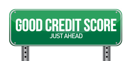 good credit just ahead road sign