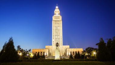 The Louisiana capital building.