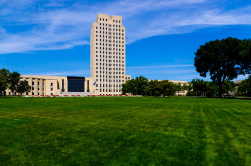 An image of the Capitol building in Bismarck, North Dakota