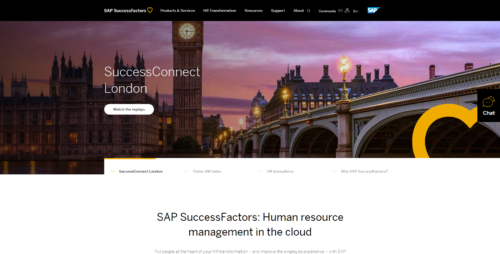 A screenshot of SAP SuccessFactors’s homepage