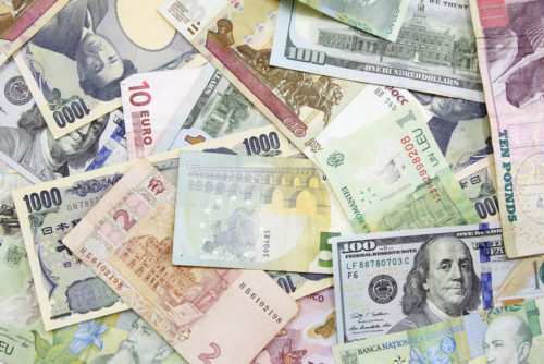 An image showing currency from several different countries.