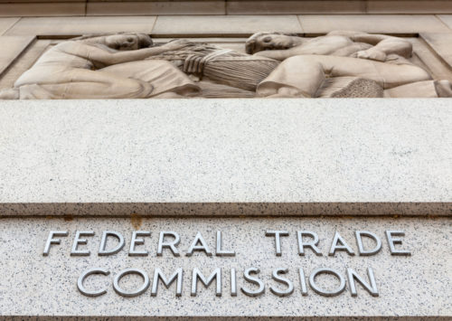 An image of the outside of the Federal Trade Commission building in Washington, DC.