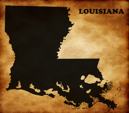 An outline of the Louisiana state.