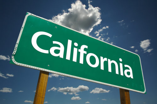 A road sign that reads "California."