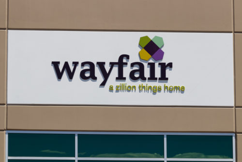 An image of the exterior of a Wayfair store.