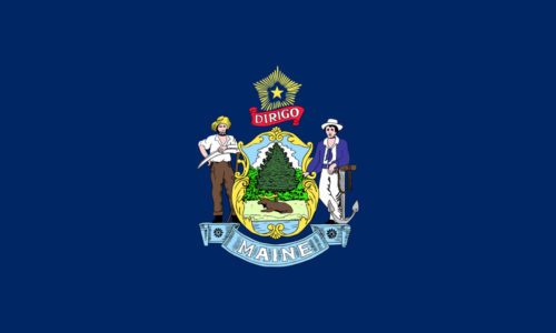 An image of the Maine state flag.