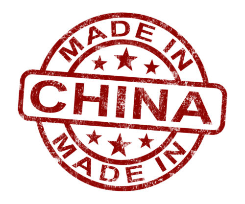 A packaging stamp that reads "Made in China."