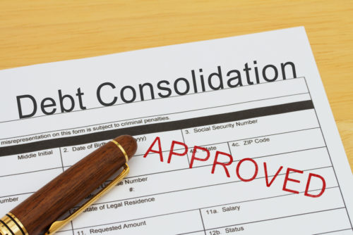 An application for debt consolidation is rubber stamped as approved.