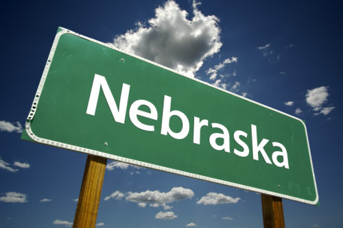 A road sign that reads "Nebraska."