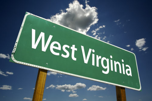 A road sign that reads "West Virginia."