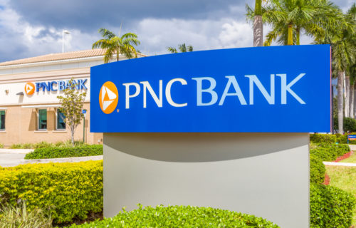 An image of the exterior of a PNC bank.