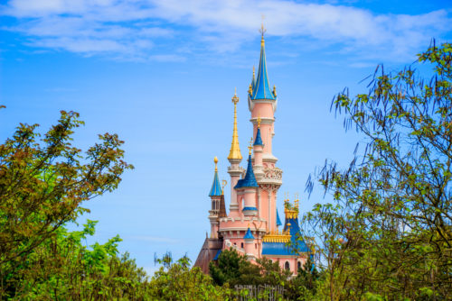 The Sleeping Beauty castle at Disneyland in Paris.