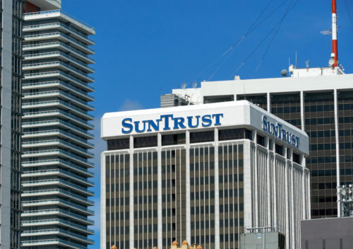 An image of the exterior of a SunTrust bank.