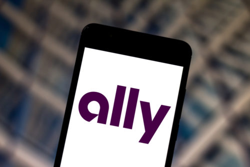 A smartphone that displays the Ally banking app.