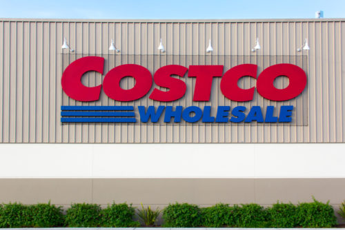 An image of the exterior of a Costco wholesale store.
