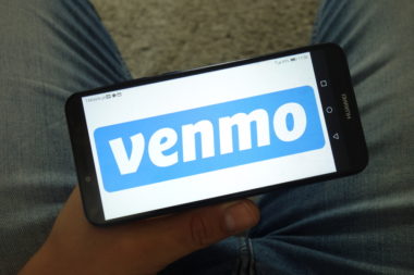 The Venmo logo displayed on a smartphone screen.