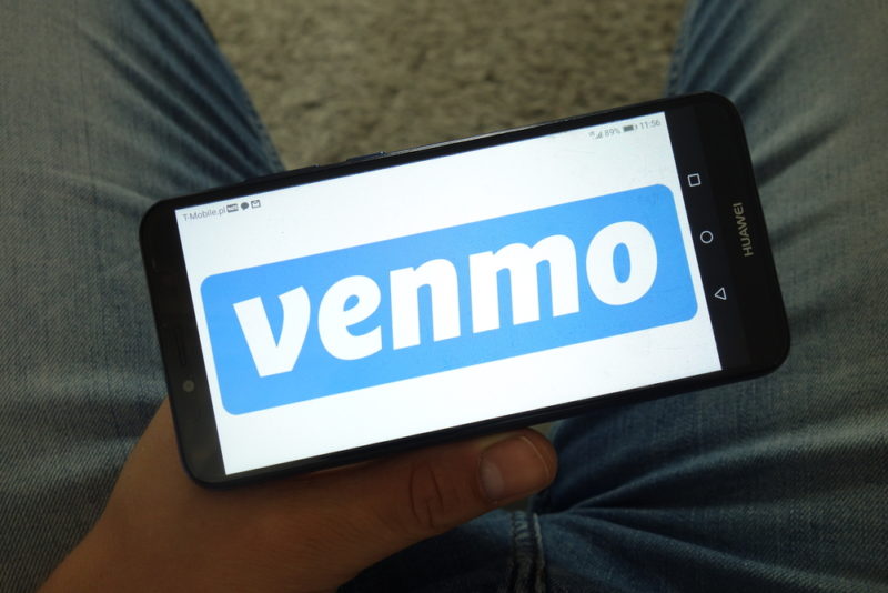 The Venmo logo displayed on a smartphone screen.