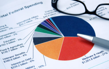 A pie chart of the allocation of federal spending.