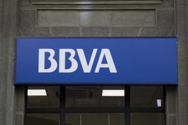 An image of the exterior of a BBVA bank branch.
