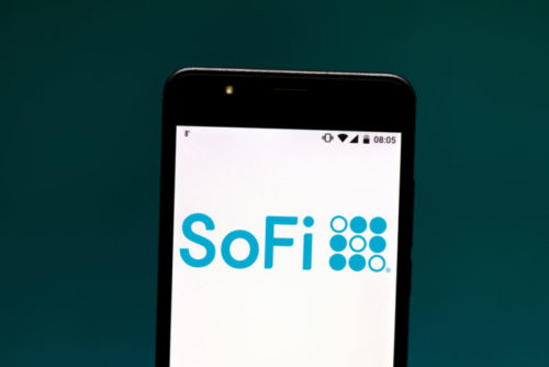 A smartphone displaying the SoFi app.