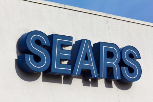 An image of the exterior of a Sears store.