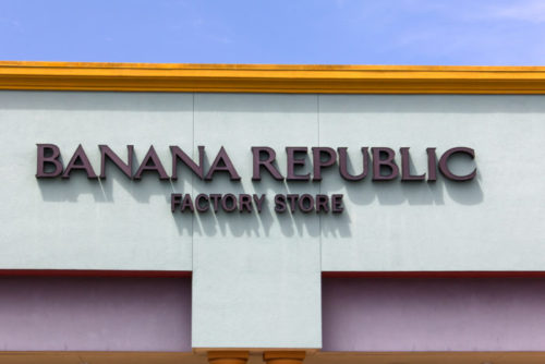 The exterior of a Banana Republic factory store.