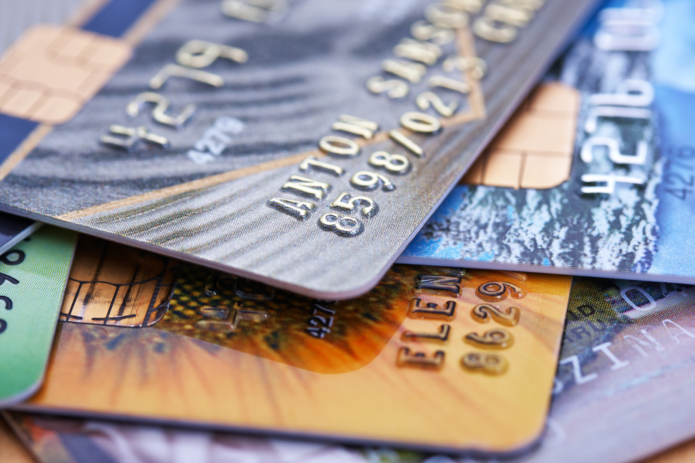 An image of a stack of credit cards.