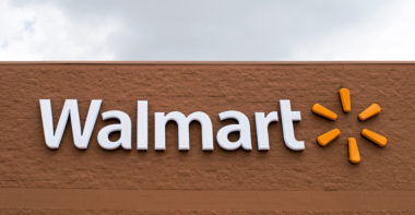 An image of the exterior of a Walmart.