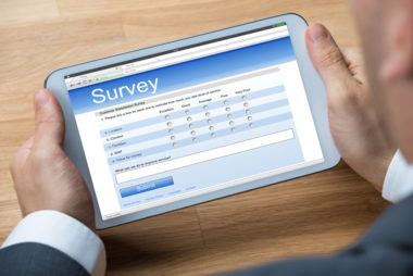 A person taking an online survey.