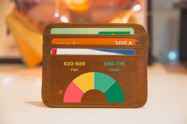 credit cards inside a purse