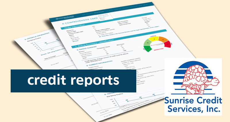 credit reports and sunrise credit services logo