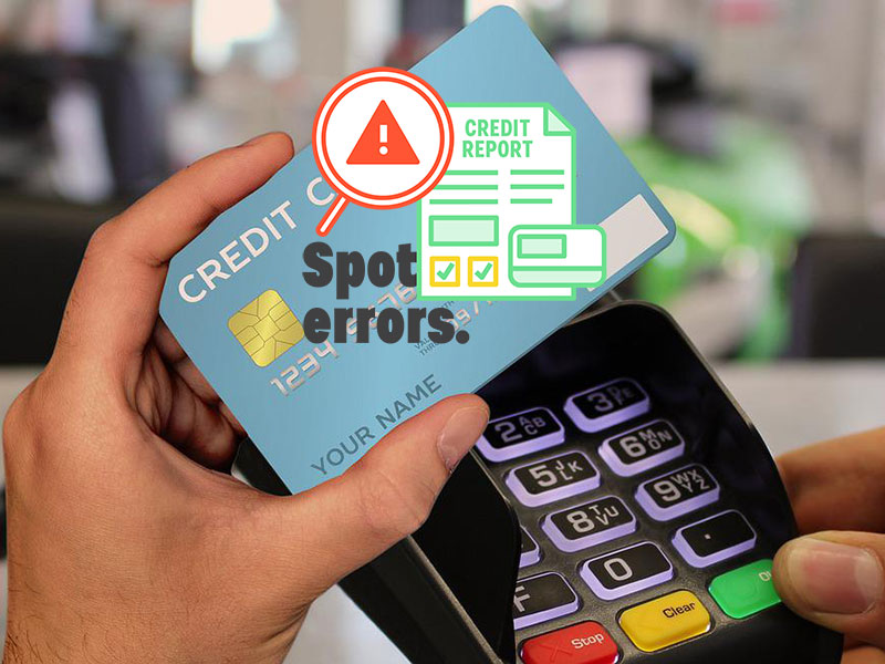 credit card and credit card reader with spot errors