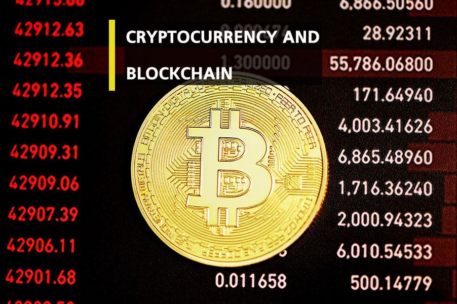 A single bitcoin on top of the trading chart