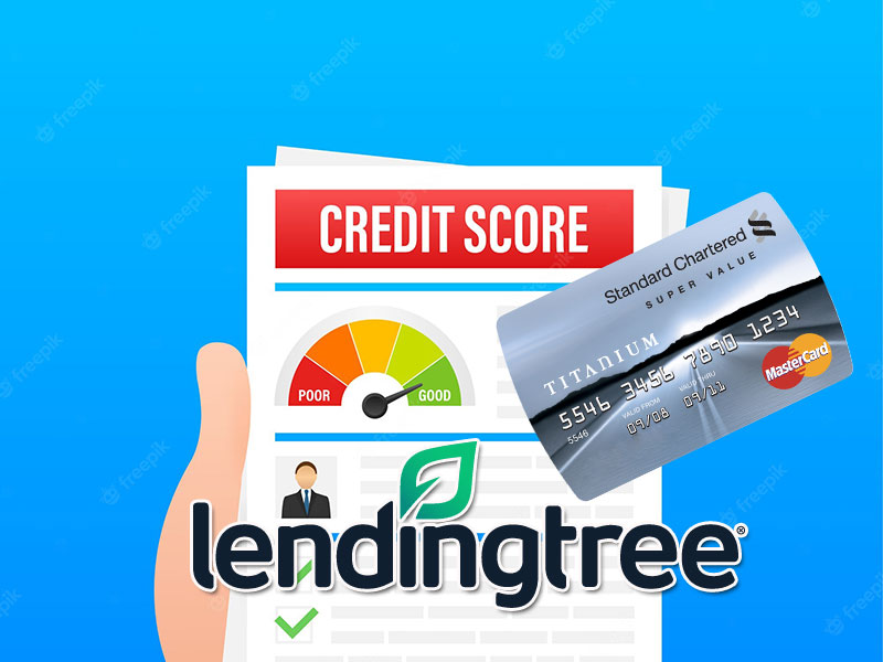 credit score graphics background with lending tree logo