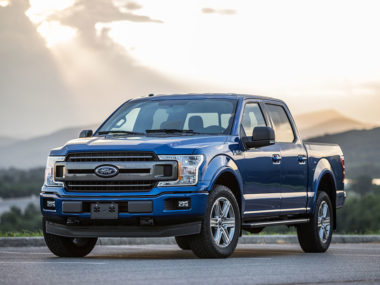 blue ford pickup truck