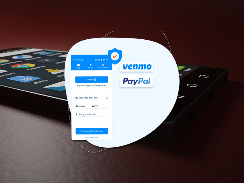 black android smartphone and venmo paypal graphics