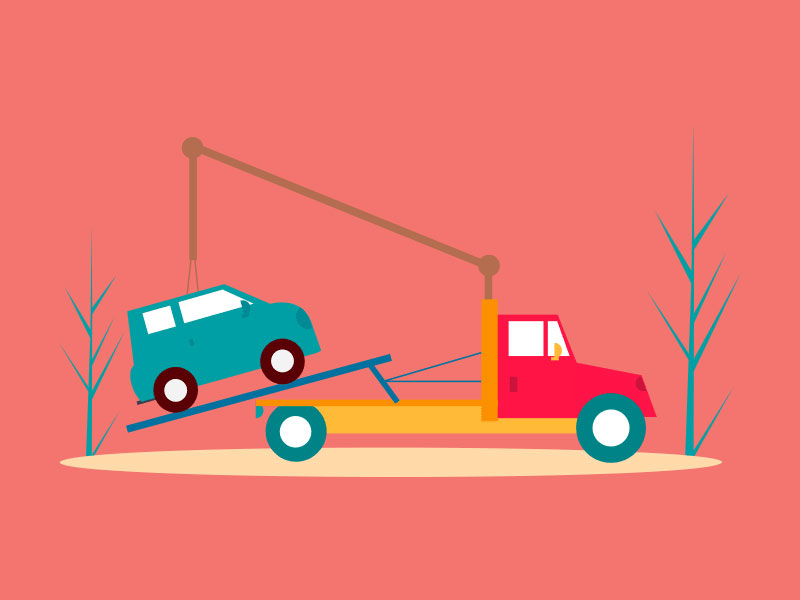 tow truck towing car color graphics